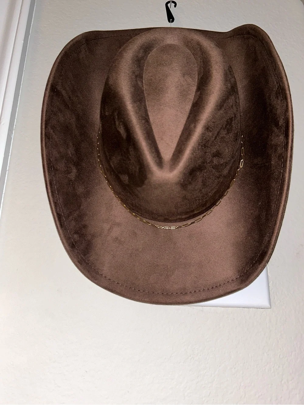 Anthropologie Brown Cowboy Hat with Gold Accent